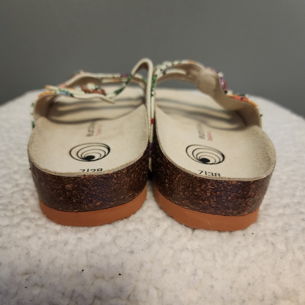 EuroWellness Balance triple strap floral canvas sandals SIZE 7 US 38 EU - Picture 7 of 8